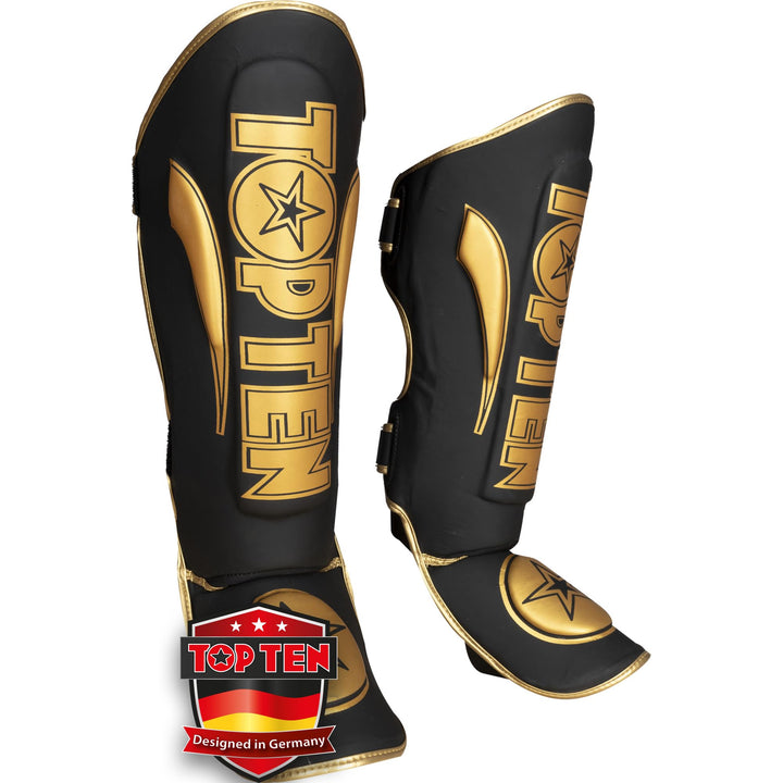 TopTen Schienbeinschutz „Star Light“ Schwarz - Gold XS, Schwarz - Gold XS