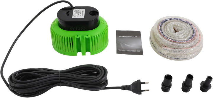Mini Schmutzwasser Leise Tauchpumpe Poolabdeckpumpen max. Fördermenge 3000 l/h mit 3 Düse, 5m Schlau