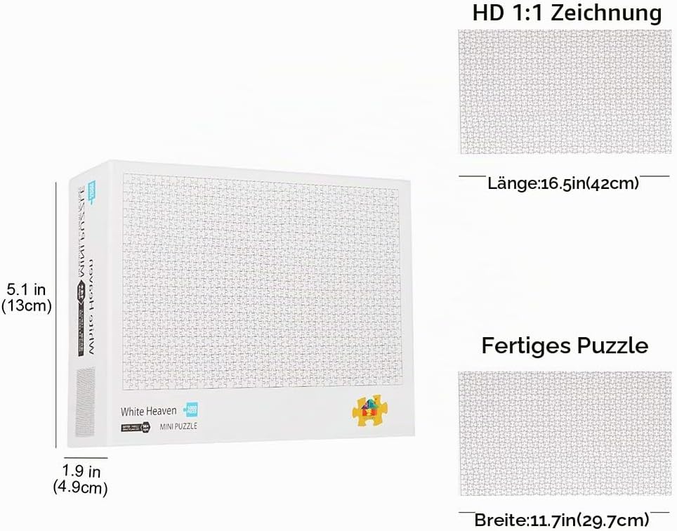 1000 Teile Mini Weiss Puzzle, Blanko Puzzle Zum Selbst Bemalen, 42cm*29.7cm 2mm Schwieriges Rahmen P