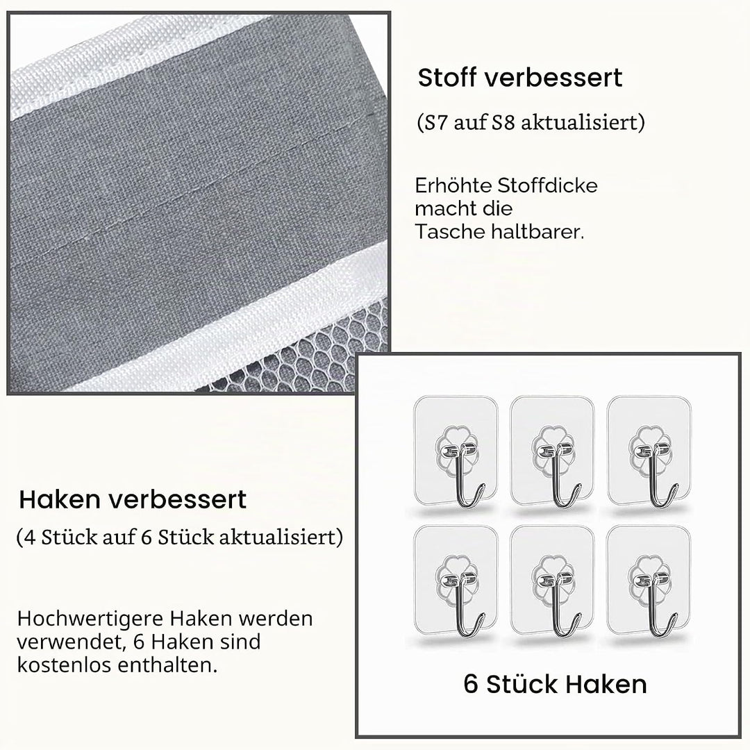 Grosse Wand-Organizer-Tasche mit 3 Taschen, Leinenstoff, Aufbewahrungskörbe mit Taschen, wasserdicht