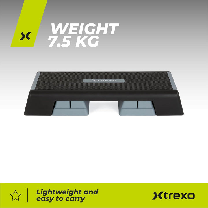 TREXO Aerobic Step 98 x 38 cm Für Cardio- und Fitnesstraining Höhenverstellbar 15-20-25 cm Langlebig