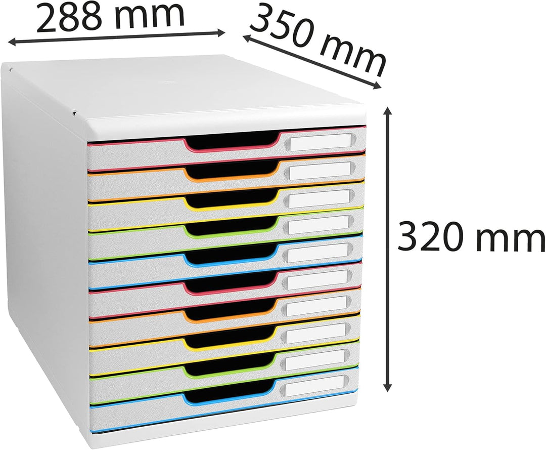 Exacompta - Artikelnummer: 302913D - MODULO A4-10 geschlossene Schubladen für DIN A4+ Dokumente - Au