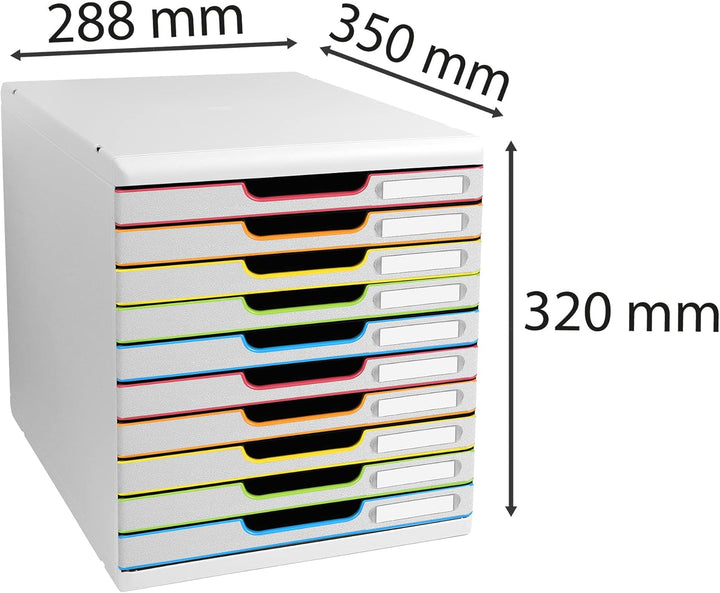 Exacompta - Artikelnummer: 302913D - MODULO A4-10 geschlossene Schubladen für DIN A4+ Dokumente - Au