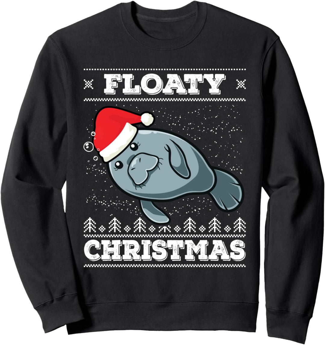 I Wish You A Floaty Christmas Manatee Seekuh Weihnachtsmann Sweatshirt