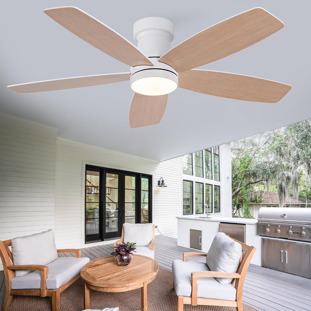 Gecheer Deckenventilator 42 Zoll 3 Flügel Verbundplatte 3CCT 6 Stufen flach