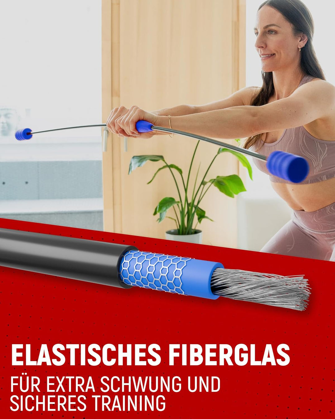 NEOLYMP Schwingstab Fitness - Verstellbare Gewichte für Schwingenschlag - Gymnastikstab - Ergonomisc
