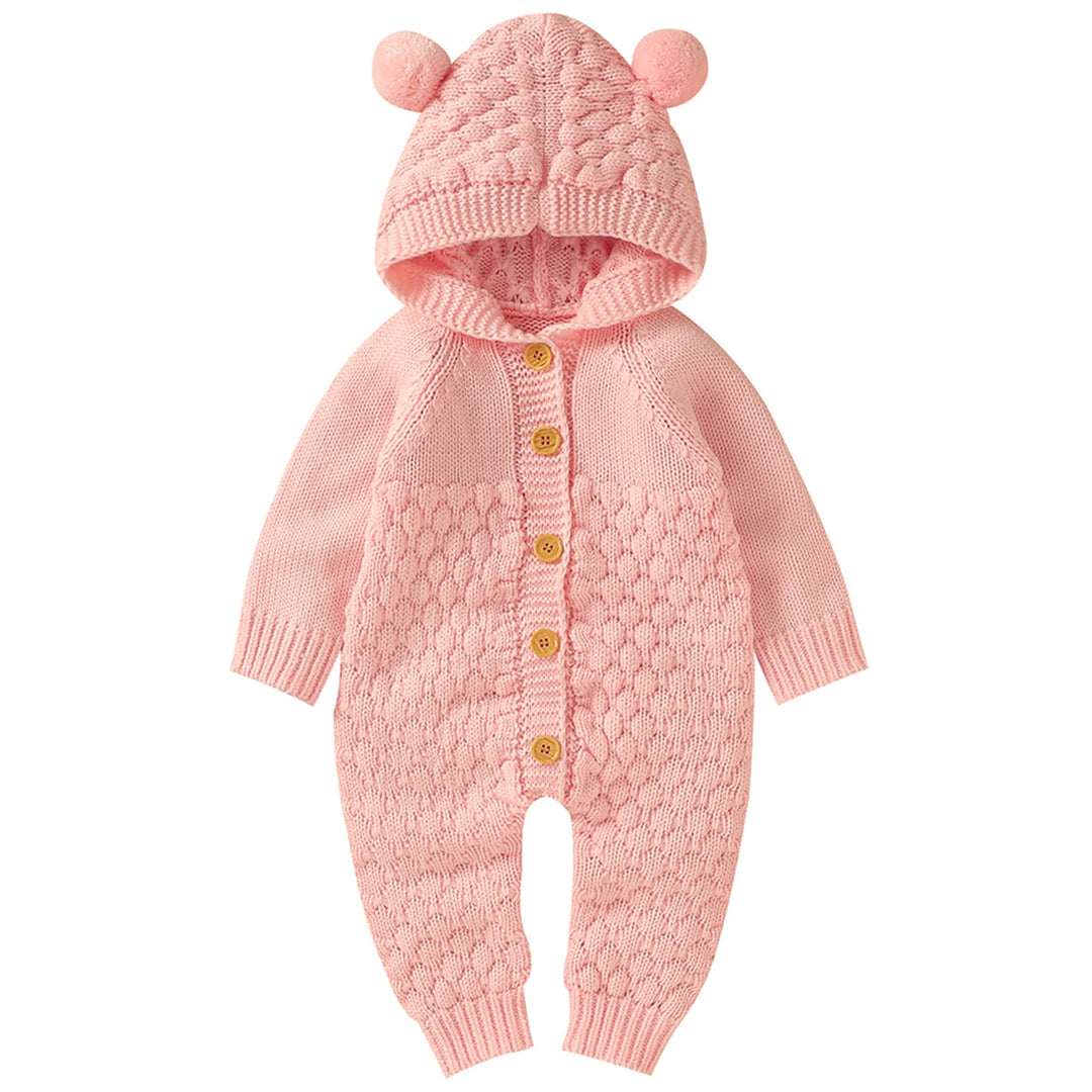 amropi Gestrickte Strampler Baby Mädchen Spieler und Mütze Strickanzug Schneeanzug Overalls für 3-24