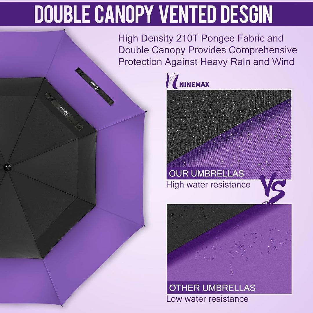 NINEMAX Golfschirm Gross 62/68 Inch Golf Regenschirm Sturmfest Automatik Öffnen Golf Regenschirm Dop