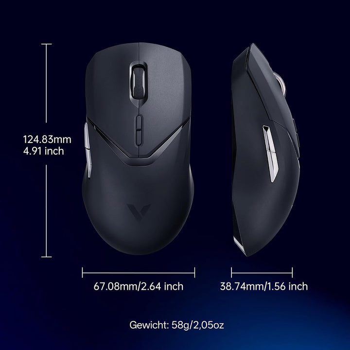 Rapoo VT9SE Plus Kabellose Gaming-Maus mit RGB Magnetische Ladestation VT9SE PLUS Schwarz, VT9SE PLU