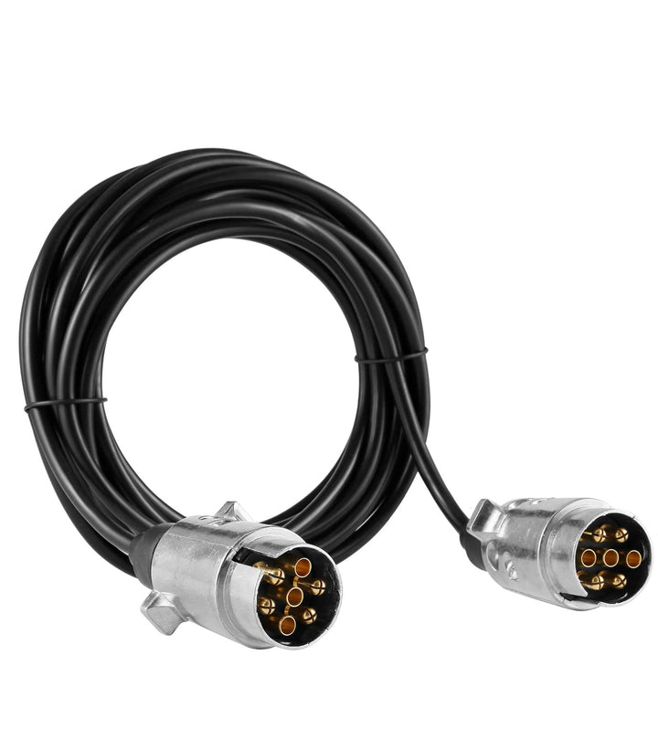 SPARKMOTO Anhänger Verlängerungskabel 7 polig mit Metall Anhänger Stecker, 6m Arbeitslänge Elektroka