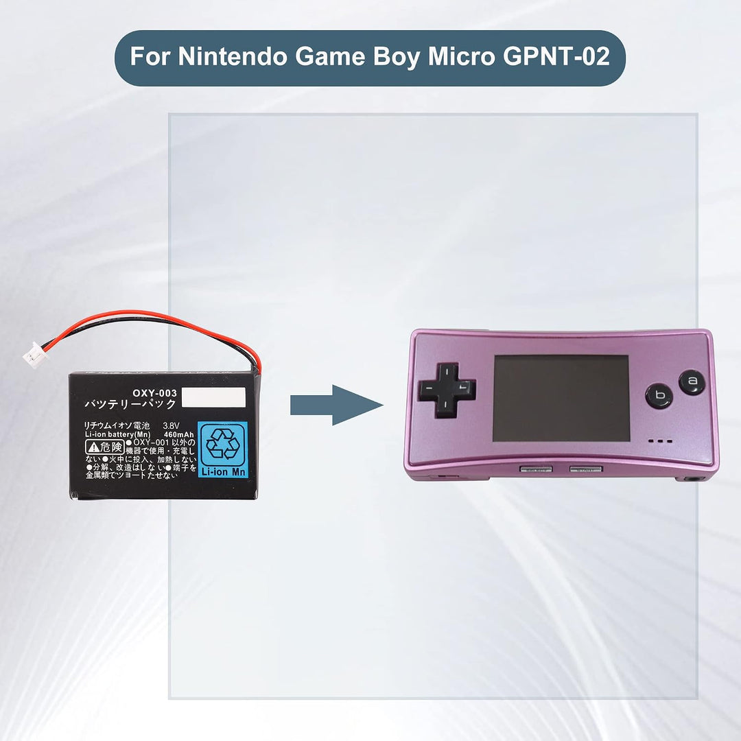 Ersatzakku OXY-003 OXY-001 Kompatibel mit Nintendo Game Boy Micro GPNT-02 with Tools, OXY-003