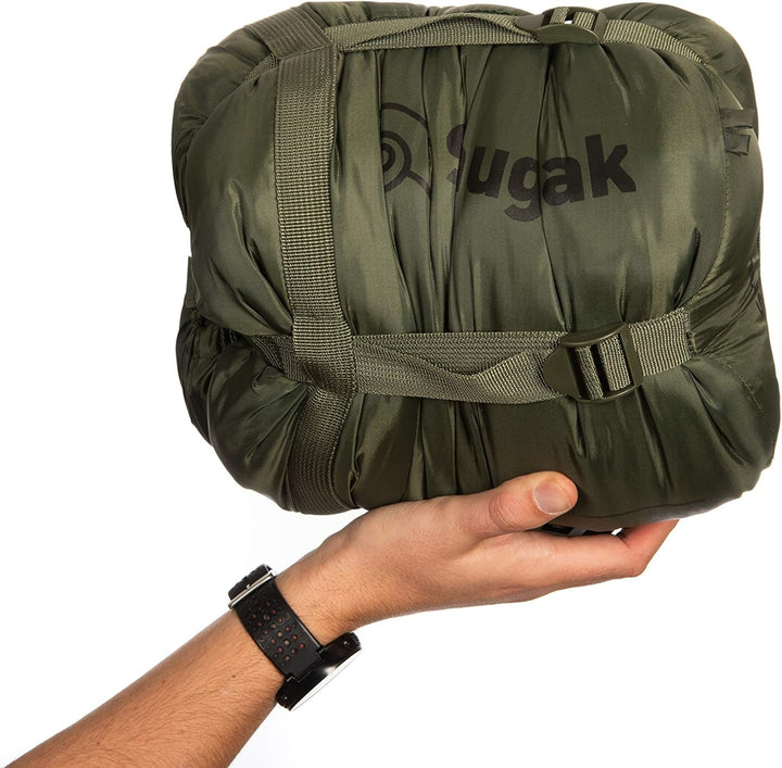 Snugpak | Der Schlafsack | Basecamp | Schlafsack | Mumienform (Stil 2023) Left Side Zip olivgrün, Le