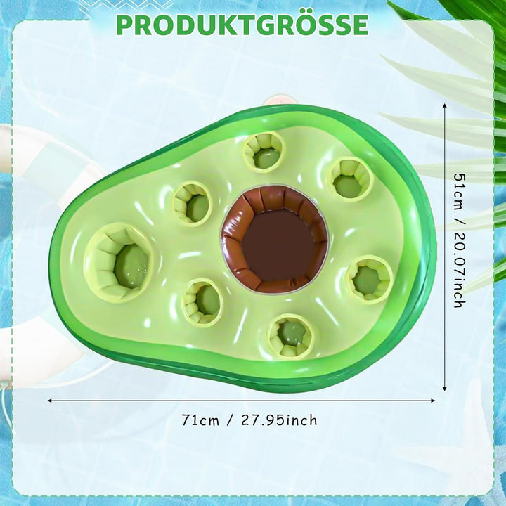 Obst Poolbar, Aufblasbarer Getränkehalter Schwimmender, 2in1-Getränke und Snackhalter Poolbar 8 Löch