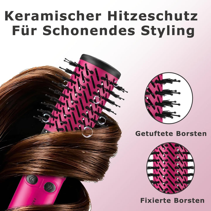 VGR 480 Rundbürste Profi 2 in 1 Föhnbürste Mit 32mm 50mm Für Salon, Rot, Rot