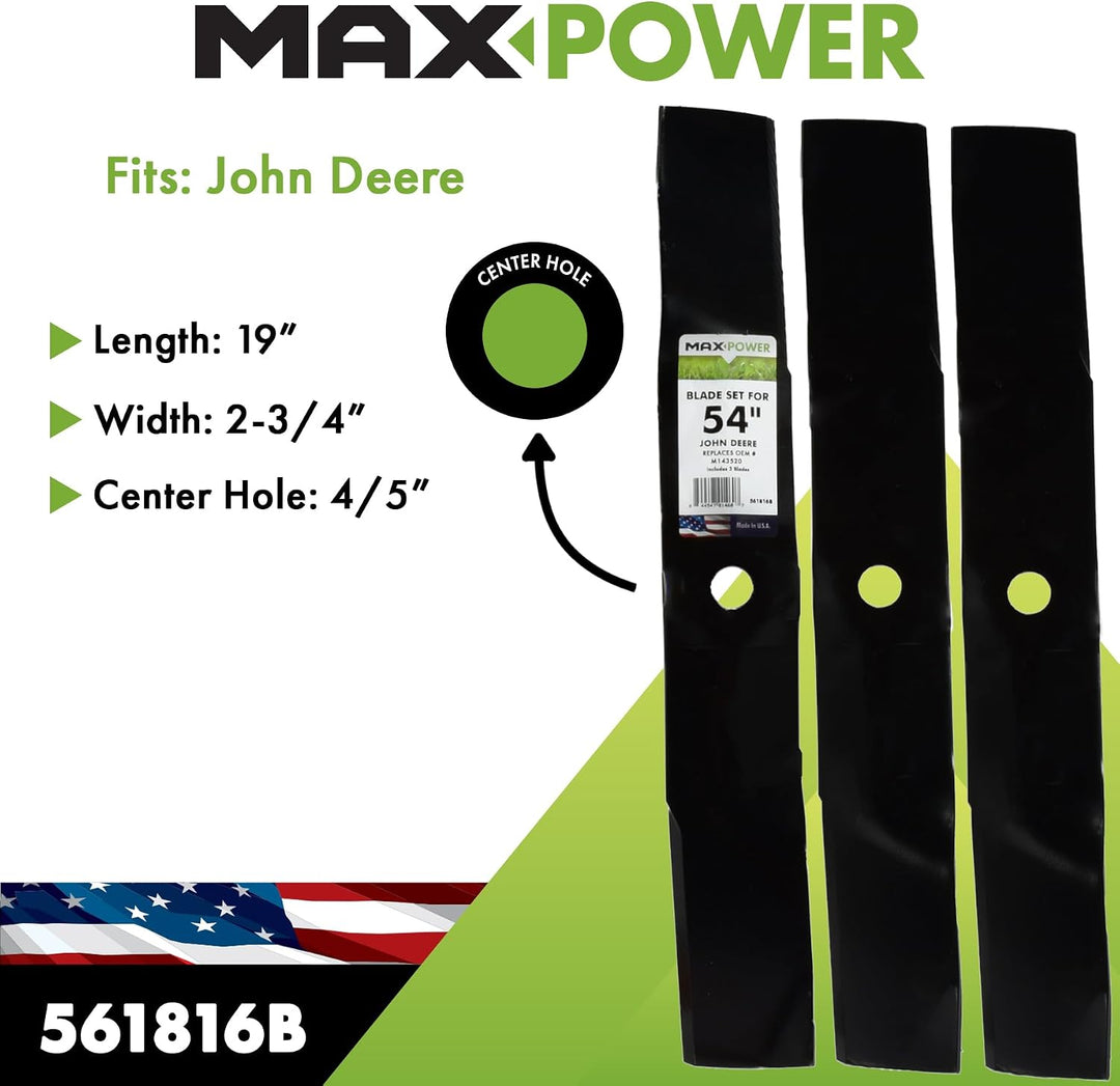 MaxPower 561816B Klingen-Set für John Deere, 137,2 cm, M143520