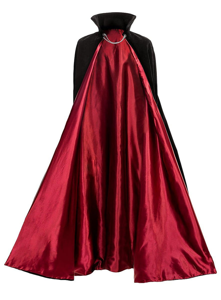 Deluxe Vampir Cape - Hochwertiger Kostüm-Umhang für Erwachsene in Einheitsgrösse - schwarz-rot - Hal