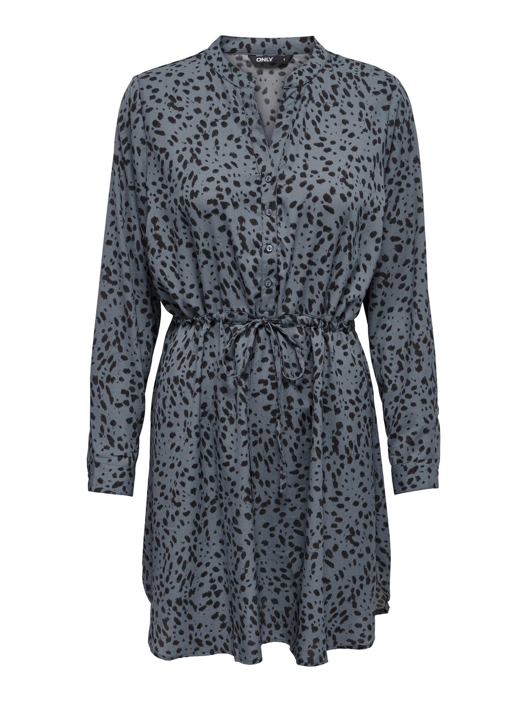 ONLY Damen Kleid 15200543 XXS Blue Indigo/Aop:black Leo, XXS Blue Indigo/Aop:black Leo