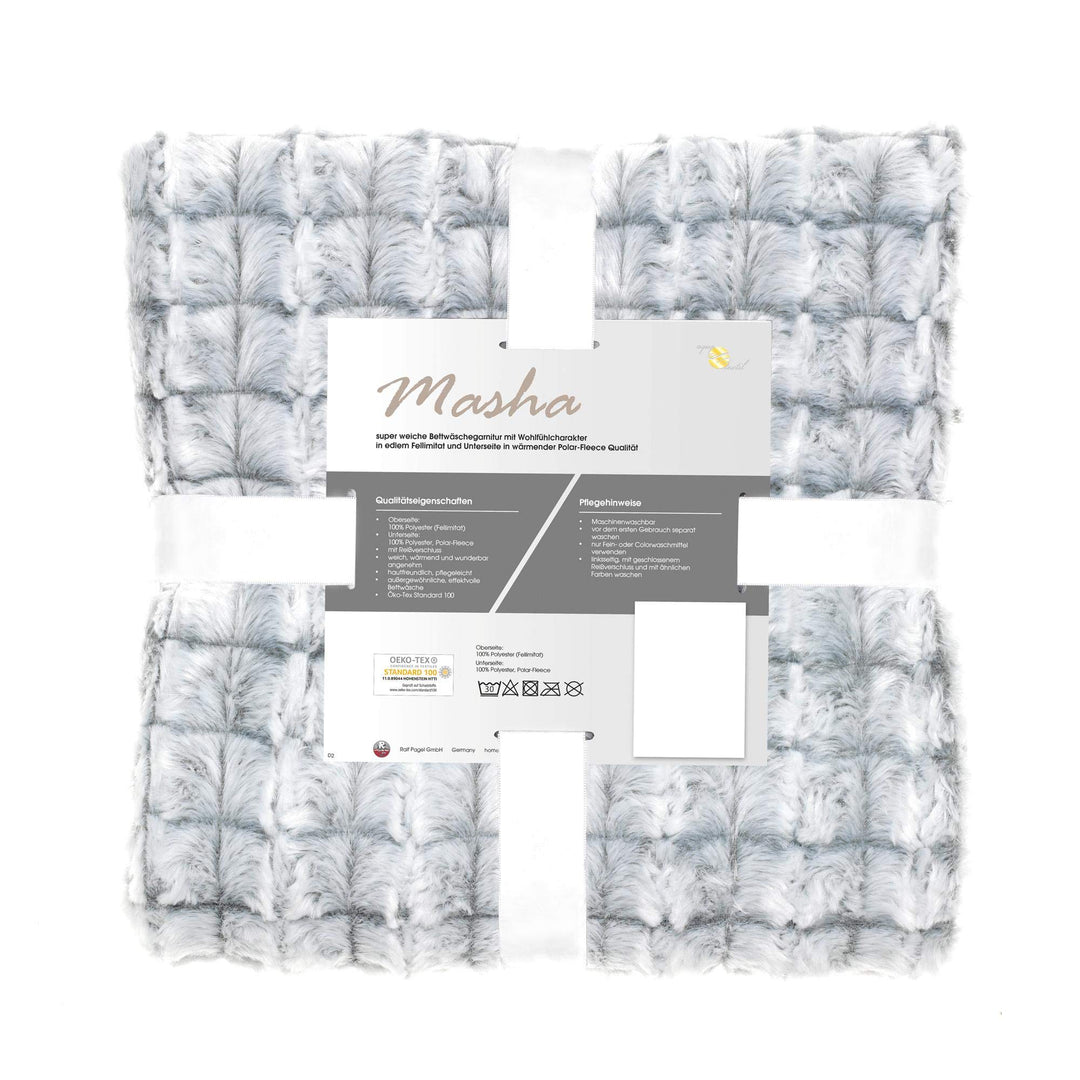 aqua-textil Masha Bettwäsche 200 x 200 cm 3teilig Polar Fleece Wendebettwäsche Fellimitat Bezug mit