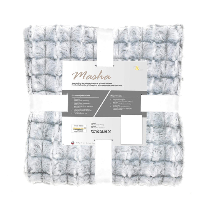 aqua-textil Masha Bettwäsche 200 x 200 cm 3teilig Polar Fleece Wendebettwäsche Fellimitat Bezug mit