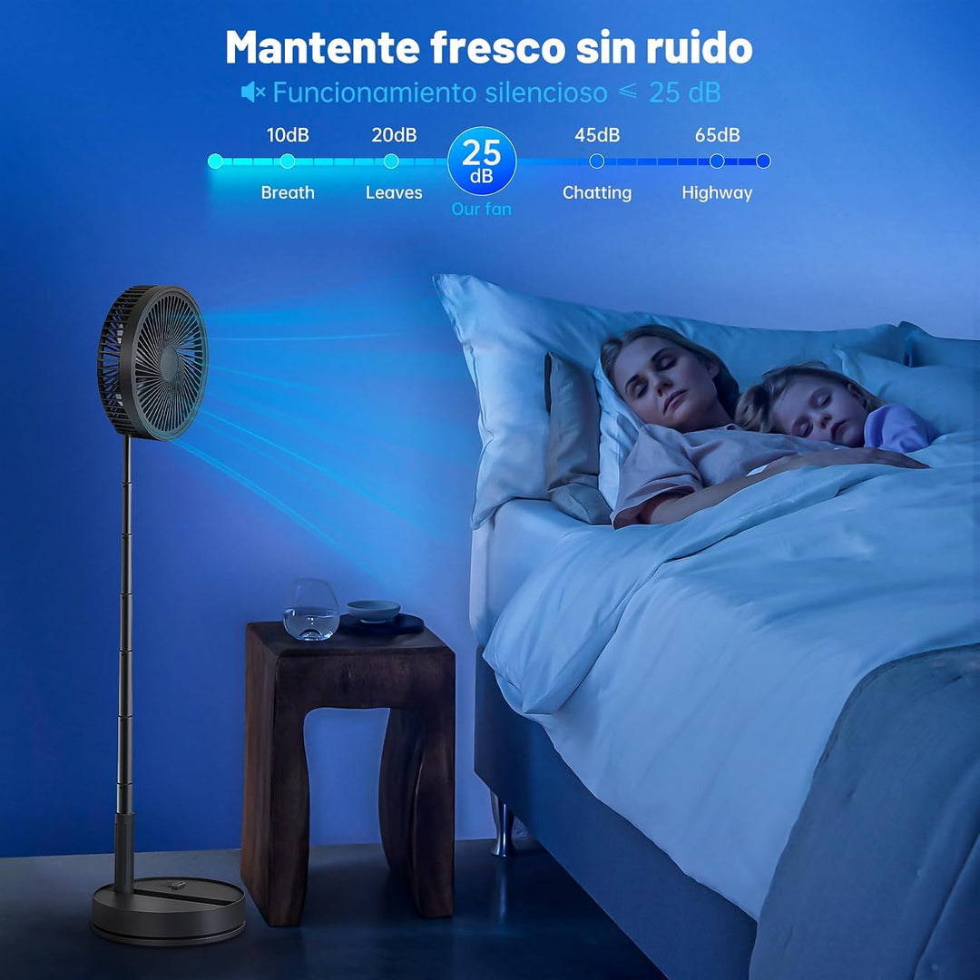 LIPETY Tragbarer Faltbarer Oszillierender Klein Ventilator Akku Aufladbar USB C Tischventilator mit