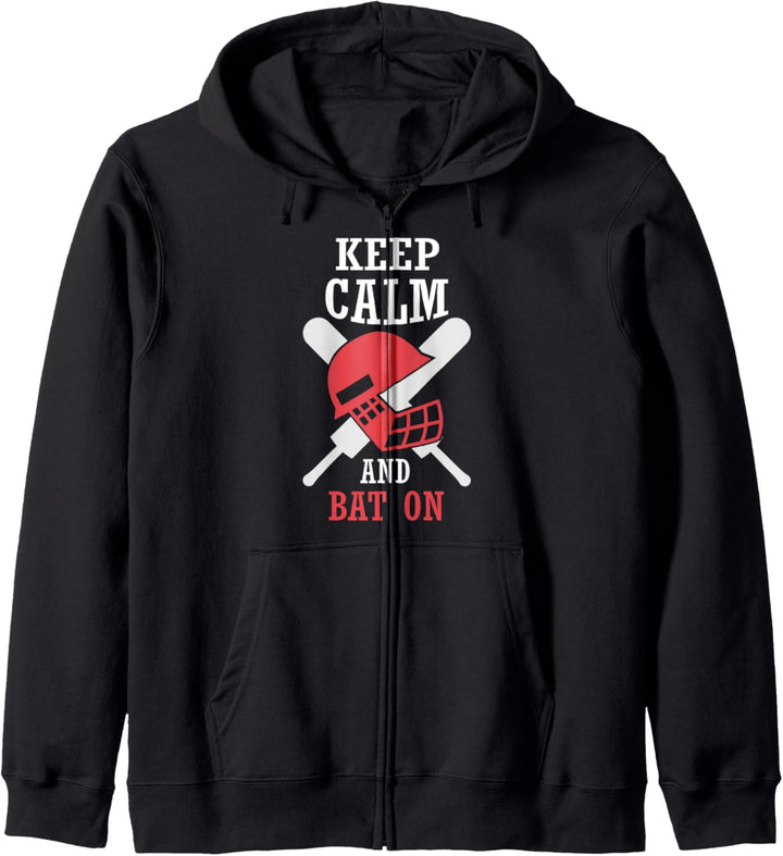 Keep Calm And Bat On - Cricket Player Kapuzenjacke