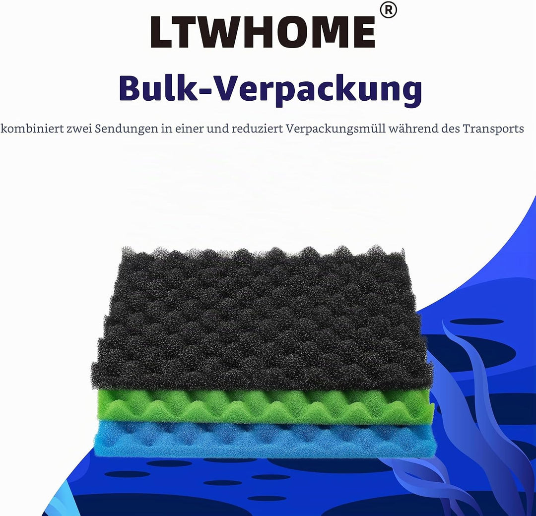 LTWHOME DIY 43,2 x 27,9 cm PPI 20/30/40 Aquarium Passend für Filterschwamm Set Media(3 Serien)