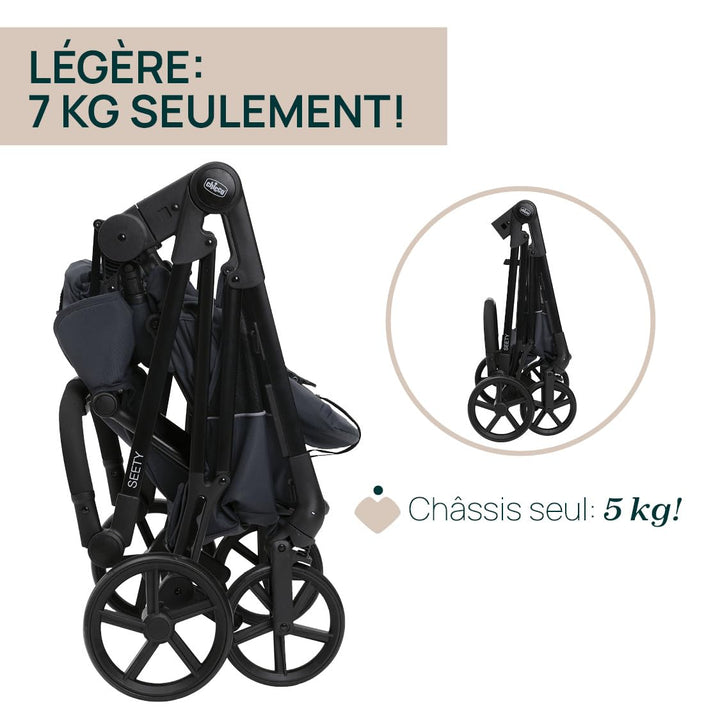 Chicco Kinderwagen Seety, Leicht und kompakt, von 0 Monaten bis 4 Jahren, bis 22 kg, faltbar, verste