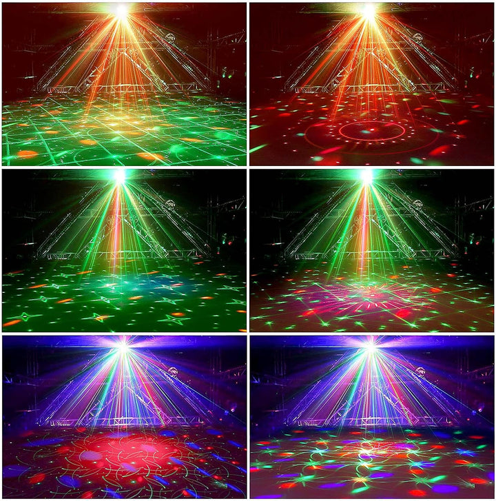 Nigecue 4 in 1 Discolicht Partylicht mit Fernbedienung, Musikgesteuert Disco Licht mit RGB Kugelleuc