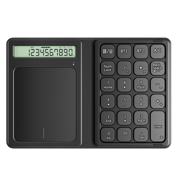 Bluetooth Numeric Keypad Kabellos Numpad, Faltbar Ziffernblock Ergonomischer Nummernblock mit Displa
