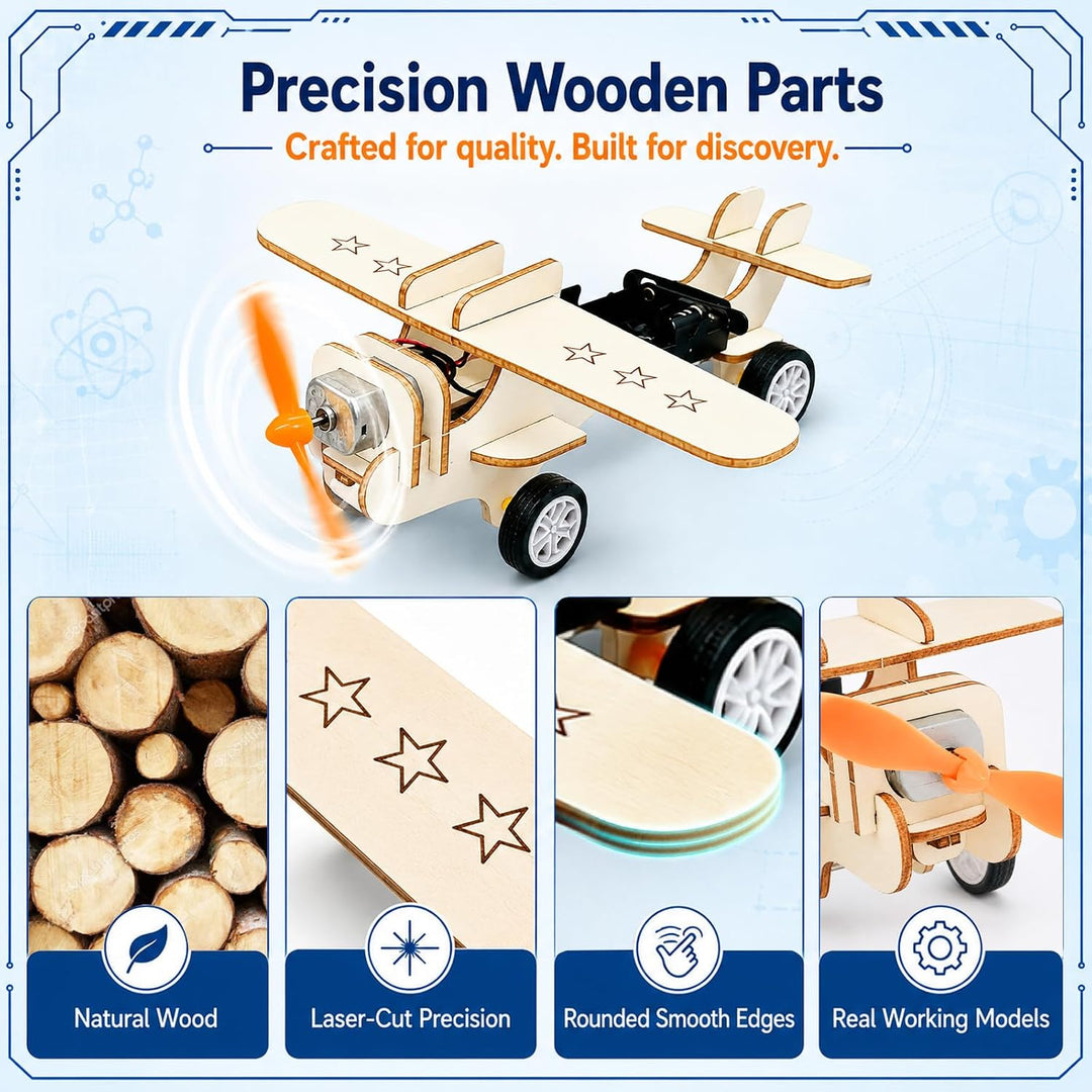 Experimente für Kinder 6+, 7 in 1 Holzbausatz Kinder Experimentierkasten 8, A
