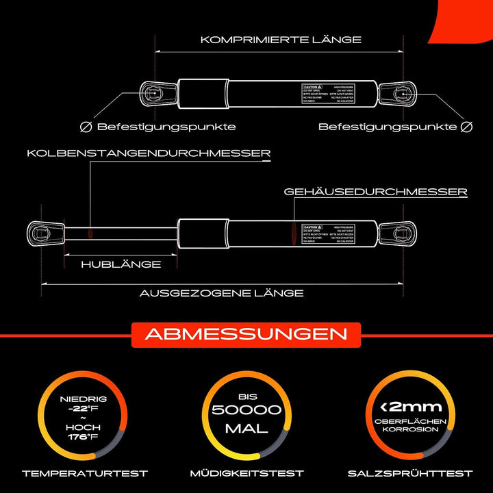 Frankberg 2x Gasfeder Dämpfer Heckklappe Kompatibel mit Tourneo Bus 2012-2019 Transit Bus Kasten Pri