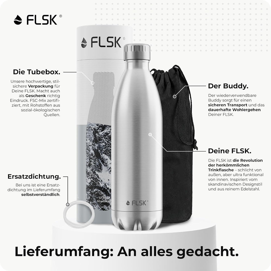 FLSK OLD, alte Trinkflasche, 500ml, 750ml, 1000ml in verschiedenen Farben
