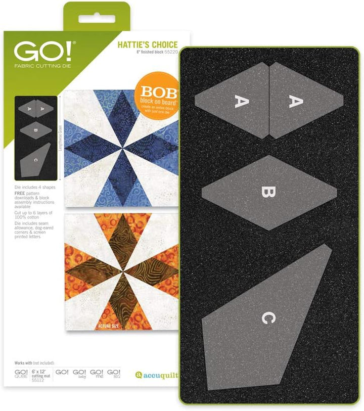 AccuQuilt Stanzform Hatties Choice 8 inch zur Fertigung eines Blocks