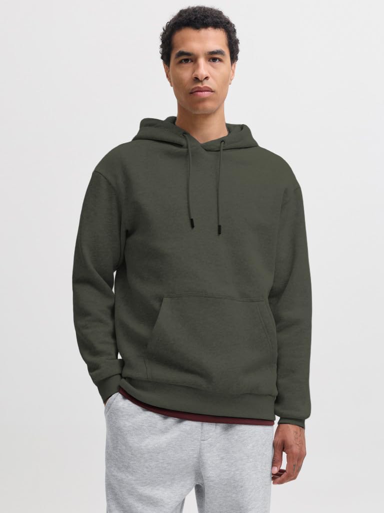 JACK &amp; JONES Male Kapuzenpullover Einfarbig Kapuzenpullover XS Beluga, XS Beluga