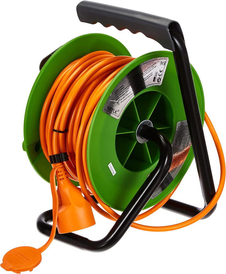 Electraline Kabeltrommel für Gärten, Grün, 20866138F, 25 m 25 M Single, 25 M Single
