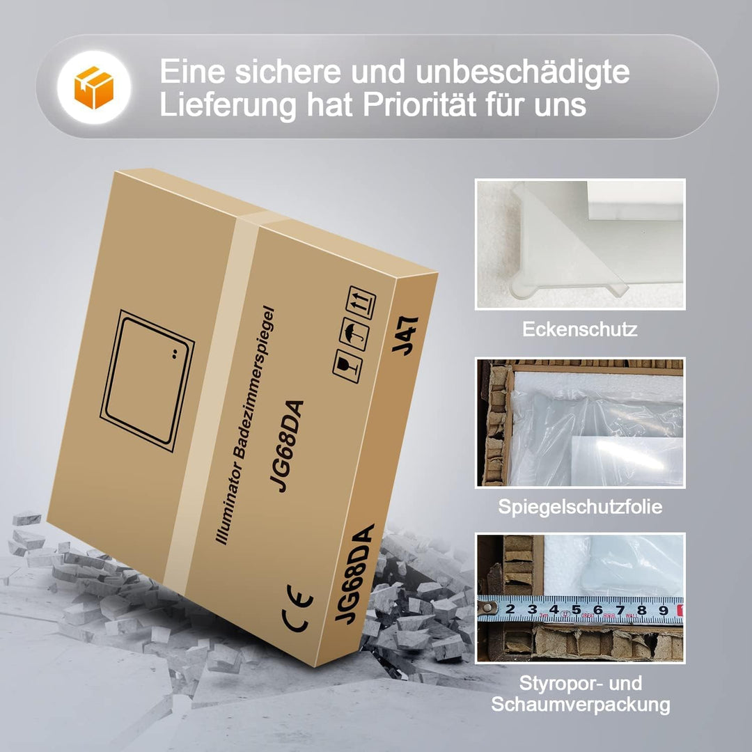 Spiegel Schwarz 40x60 cm Rechteckiger Wandspiegel Abgerundete Ecken Wandmontage Edelstahl Kosmetiksp