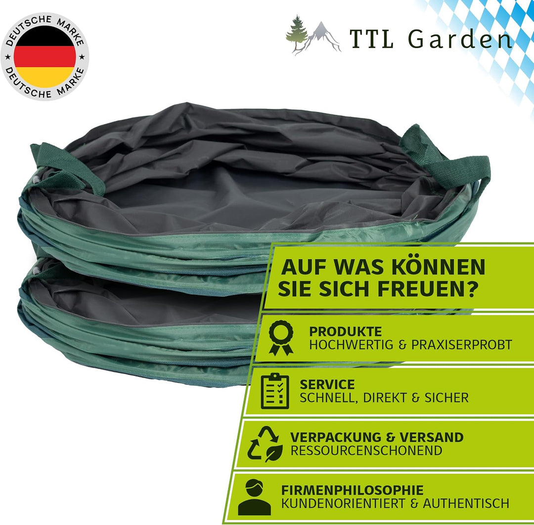 TTL Garden 2x 120L Premium Pop Up Gartensack - 220gsm 600D Oxford Gewebe selbstaufstellend robust &amp;