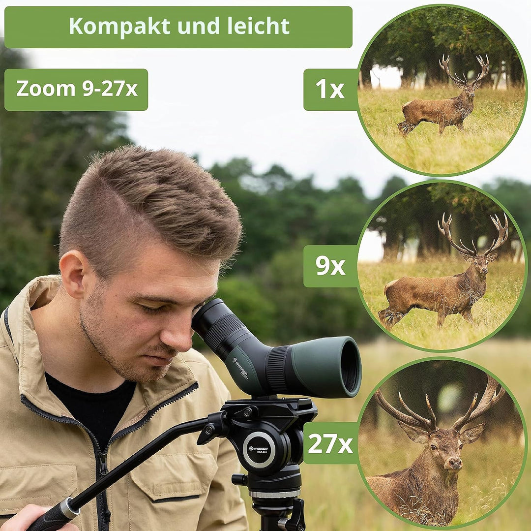 Bresser Pirsch Terrestrisches Teleskop, 9-27 x 56, Generation II, Grün