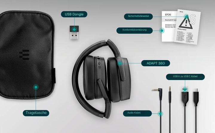 Adapt 360 Berufs-Headset - Aktive Geräuschunterdrückung, Multi-Geräte-Konnektivität, Microsoft Teams