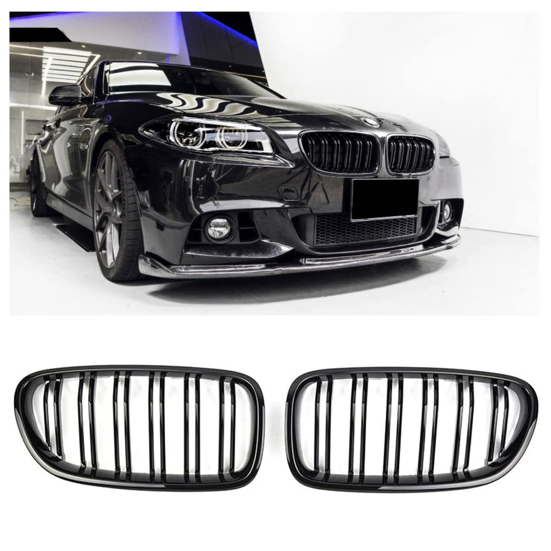 GCP PASST FÜR 5ER F10 F11 SPORT KÜHLERGRILL DOPPELSTEG GRILL GLANZ SCHWARZ