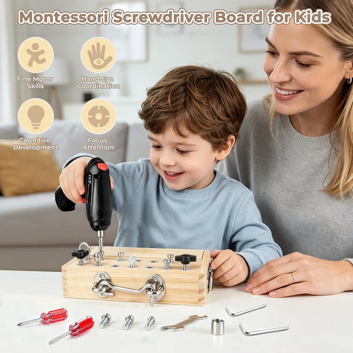 Vanplay Montessori Spielzeug ab 3 4 5 Jahre mit Elektrischer Bohrmaschine