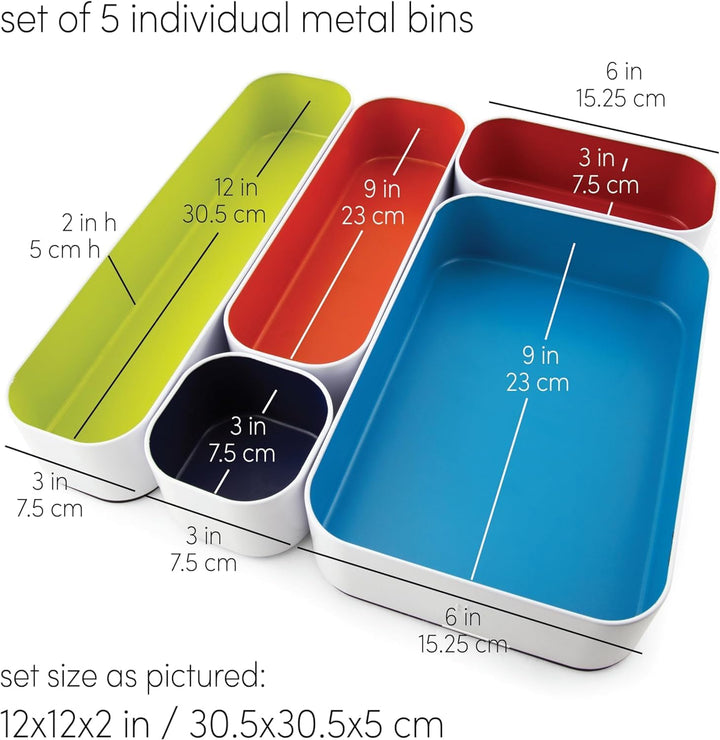 Three By Three Seattle Schubladen-Organizer, 5,1 cm, 5er-Set 5 teile, 5 teile
