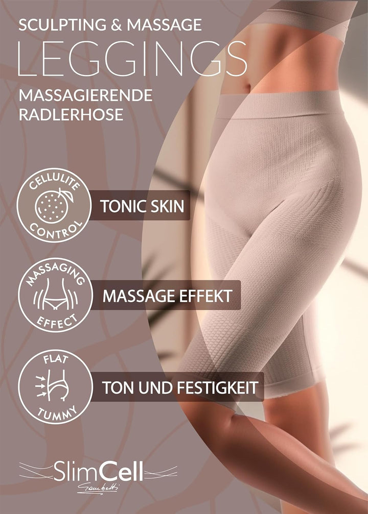 Shapewear Damen Bauchweg Anti Cellulite Hose - Anti Cellulite Leggings, Drenierende Shorts, Nahtlose