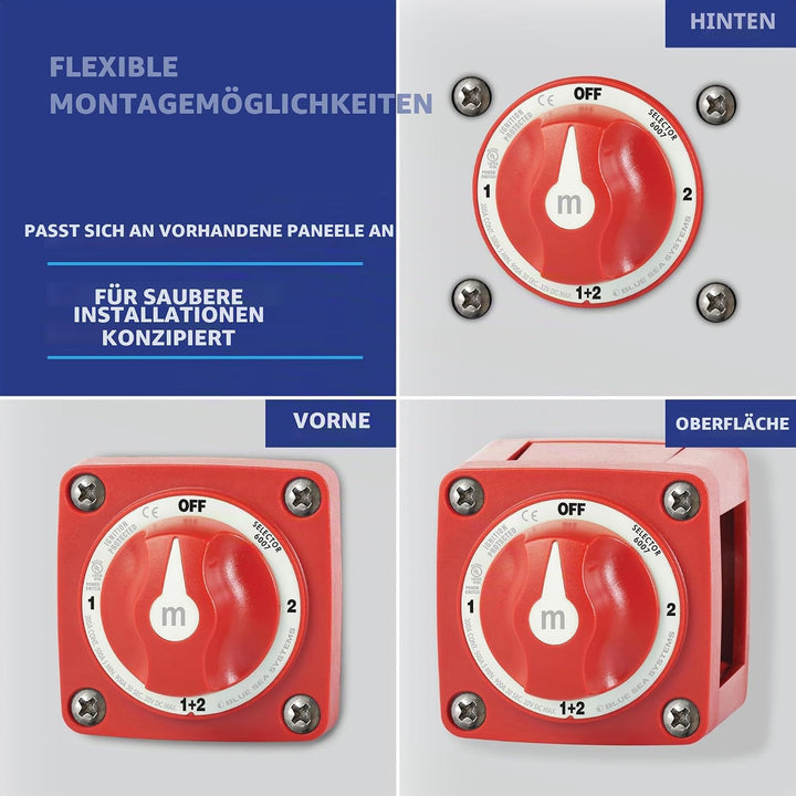 Blue Sea Systems Batterieschalter m-Serie, 300 A, Selector 4 Pos. MULTICOLOR, Selector 4 Pos. MULTIC