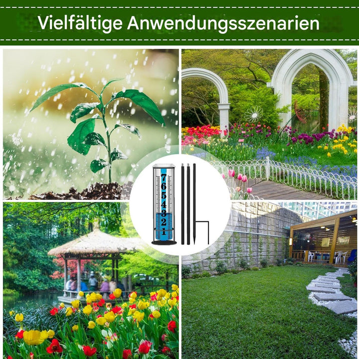 Rain Measure Gauge, Water Gauge Stake Collection, Accurate Rainwater Measuring Meter for Terraces, D