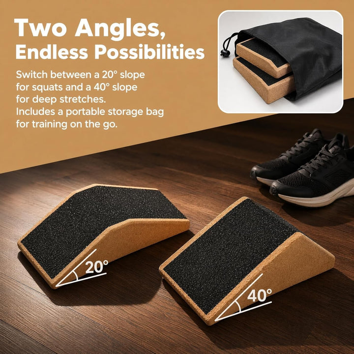 2er-Pack Kork-Kniebeugen-Keilblock, Squat Wedge, Kniebeugenkeil