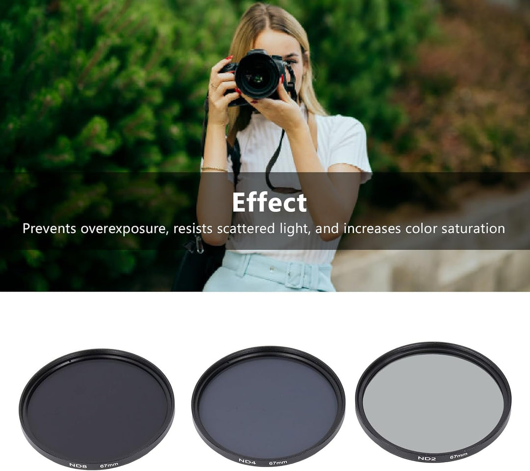 ciciglow ND-Filterset, mit ND2-Filter, ND4-Filter und ND8-Filter, HD-Mehrschichtbeschichtung, Anti-Ü