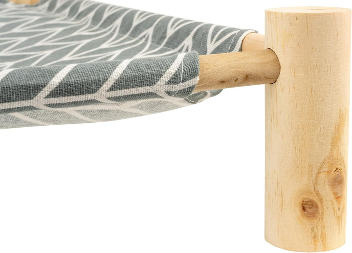 Elegante stehende Katzenhängematte mit robustem Holzgestell – Komfortabler und stilvoller Ruheplatz