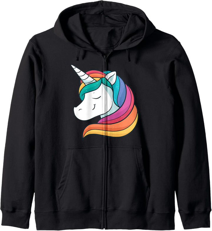 Glückliches Einhorn Regenbogenhaar Kreatur Glücklich Kapuzenjacke
