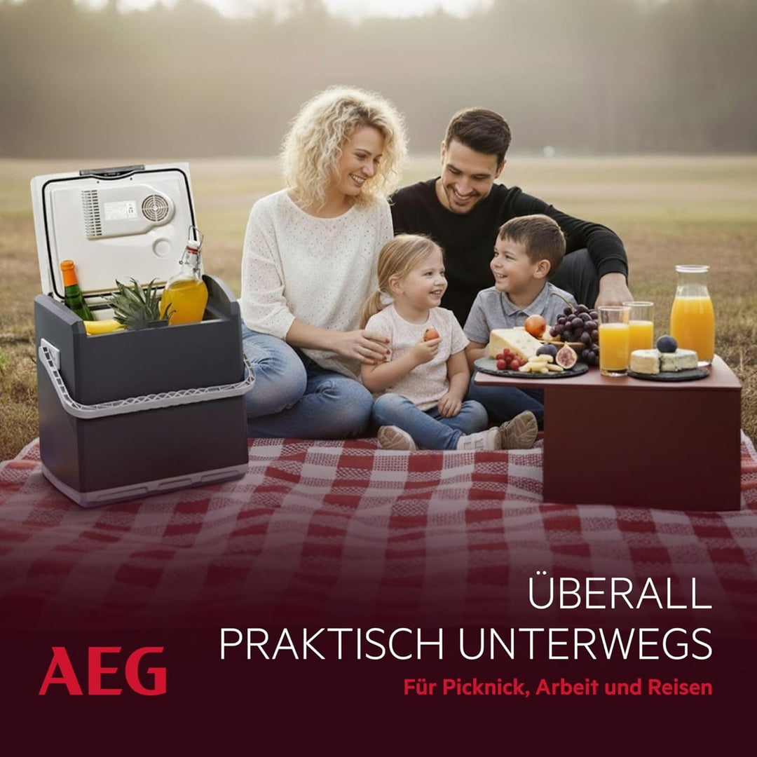 AEG Automotive Thermoelektrische Kühlbox KK 28 Liter, 12/230 Volt für Auto und Steckdose 28 Liter